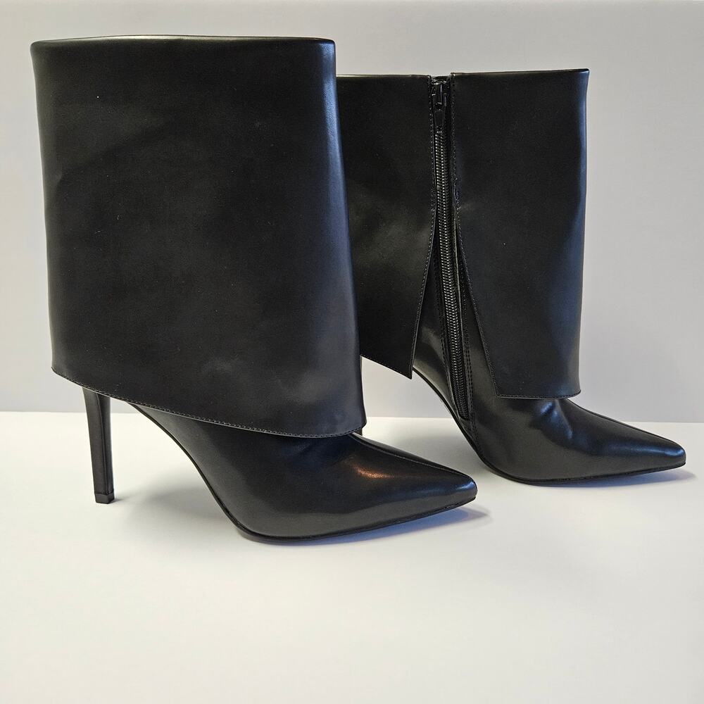 NWT INC Sabeel Cuff Booties Black Ankle Boots Size 6.5M
